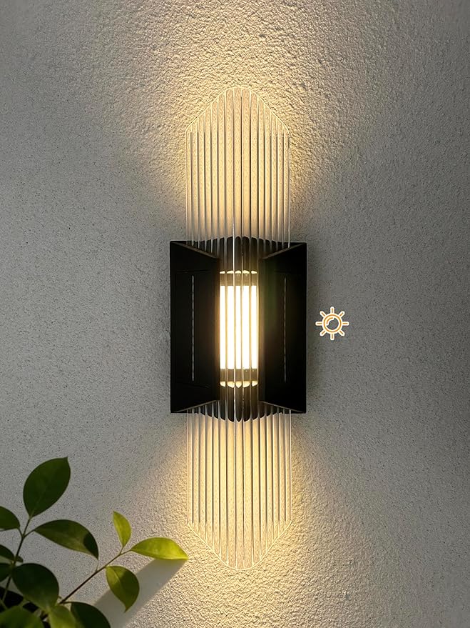 MVBT Solar Outdoor Wall Sconce Waterproof 20.5 Large Front Porch Light Fixtures 3000K LED Patio Wall Light Fixture Modern Outdoor Sconce Lights for House Exterior Garage Lighting Dusk to Dawn