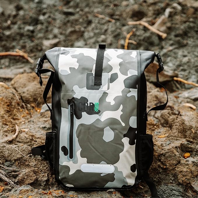 COR Surf Waterproof Dry Bag Backpack with Padded Laptop Sleeve 25L &amp 40L Heavy Duty Roll-Top Pack (Camo 25L)