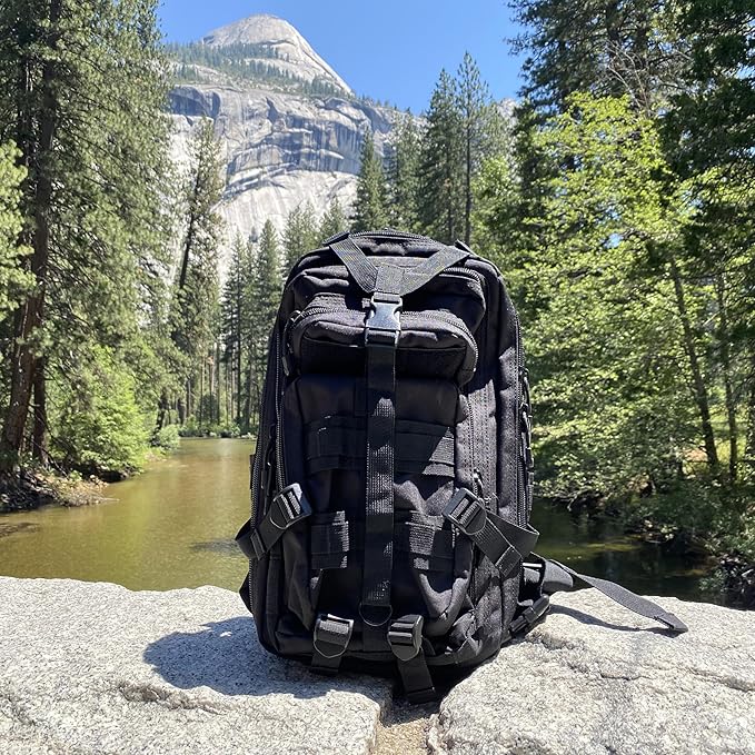 30L Black Tactical Backpack - MOLLE Military Bug Out Bag Small Survival Rucksack &amp EDC Daypack for Hunting Hiking Camping Travel - Outdoor Gear for Men &amp Women