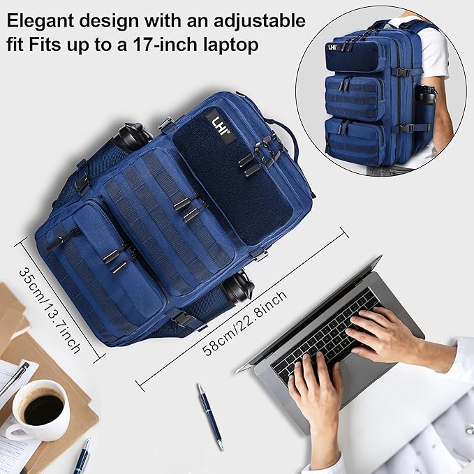 LHI Tactical Military Backpack for Men and Women 25L/35L Army Assault Pack Bag Small Rucksack with Bottle Holder