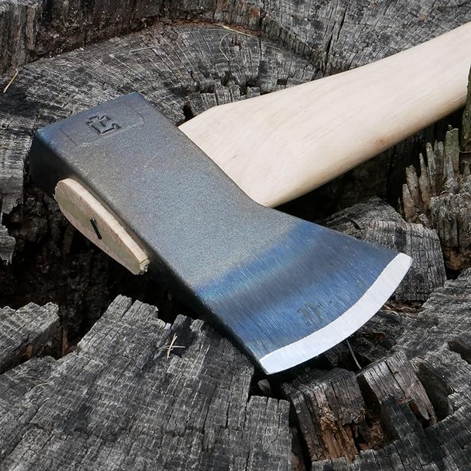 COUNCIL TOOL Hudson Bay Camp Axe - 2 lbs Hand Axe with 18 Curved Hickory Handle &amp Hardened Poll - SU20HB18C