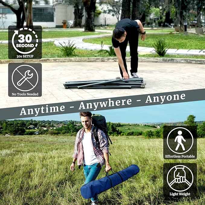 Tranquillo Universal Hammock Stand 600 lbs Capacity Instant 20s Foldable 3-Year Warranty Hammock with Stand 2 Person Camping Revolutionary Portable No Screws Premium Hammocks Black