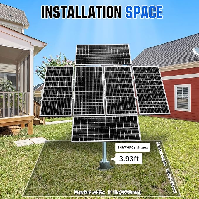 ECO-WORTHY Solar Panel Dual Axis Tracking System (Increase 40% Power) with Tracker Controller Complete Solar Tracker Kit Ideal for Different Solar Panels for Yard/Farm/Field
