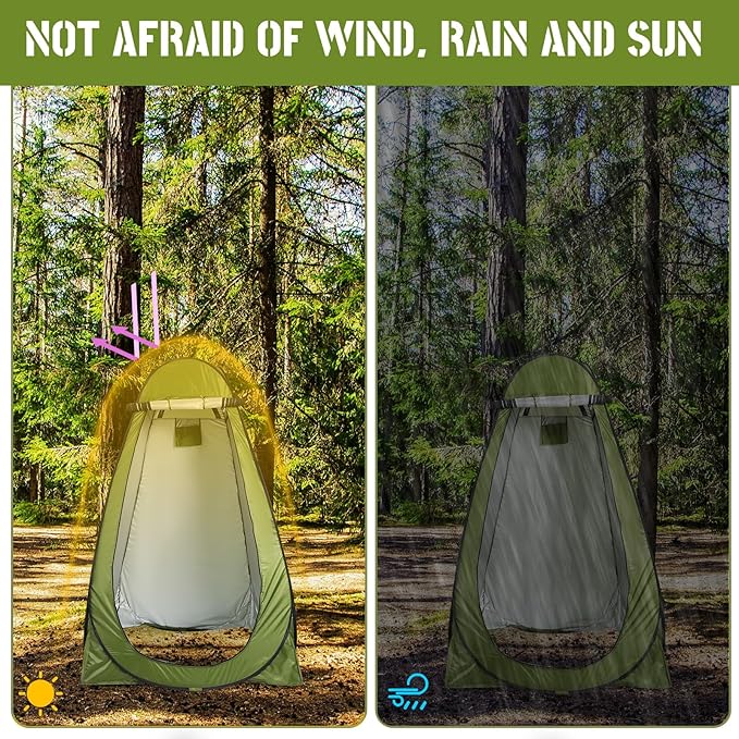 NUOBESTY Portable Camping Shower Tent Pop Up Privacy Changing Tent Camp Toilet Lightweight Waterproof Shelter for Travel and Hiking