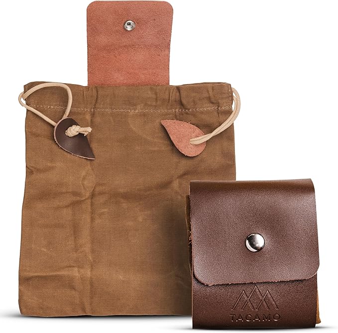 Foraging Bag - Durable Mushroom Foraging Bag for Outdoor Adventures - Spacious Leather Pouch for Belt with Secure Drawstring - Bushcraft Foraging Sack for Mushroom Rock &amp Plant Collecting