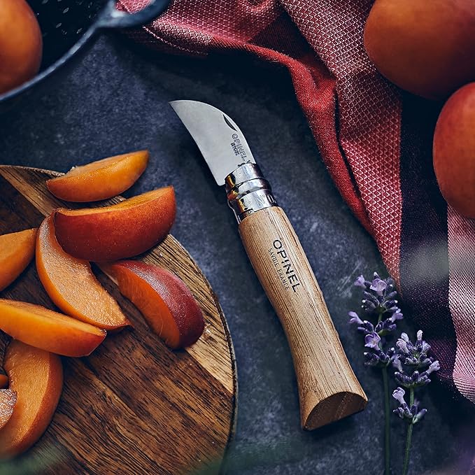 OPINEL No.7 Folding Chestnut and Garlic Knife European Chestnut Wood Handle 12C27 Stainless Steel Blade
