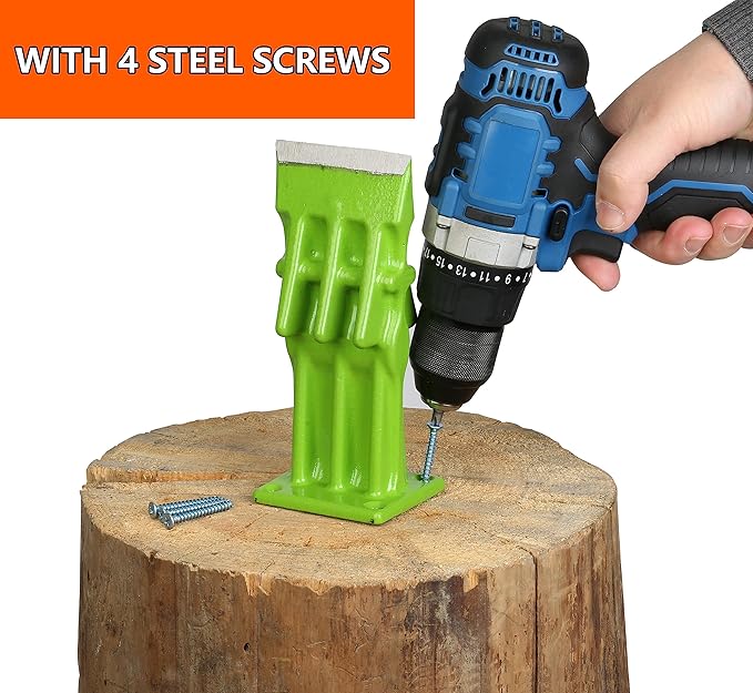 SPEED FORCE Firewood Kindling Log Wood Splitter – No Axe! Wedge Point Splits Firewood 3 Inch Green with Safety Cover