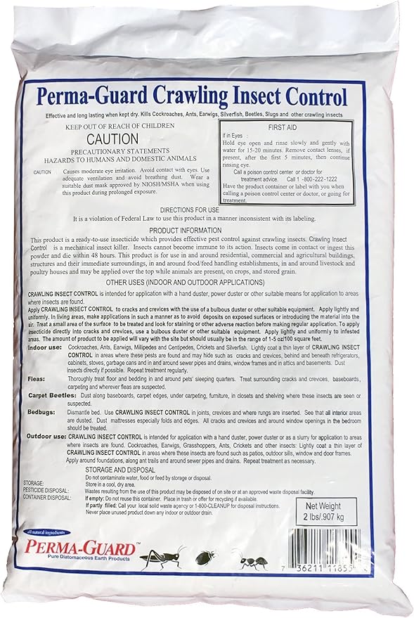 Perma Guard Crawling Insect Control Diatomaceous Earth Powder / 2 Pound Bag