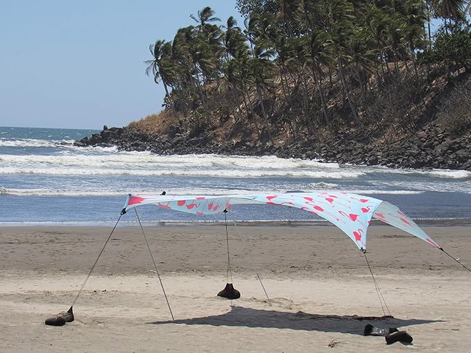 Neso Grande Portable Beach Tent Sun Shelter - Lightweight Beach Shade Canopy - Easy Setup for Family Outings - Patented Reinforced Corners - UPF 50+ Sun Protection