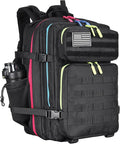 45L Military Tactical Backpacks 3 Days Assault PackBag Fitness Rucksack Hiking Molle Daypack (Black Neon)