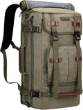 WITZMAN Canvas Backpack Vintage Travel Backpack Large Laptop Bags Convertible Shoulder Rucksack(A519-1 Classic Light Green)