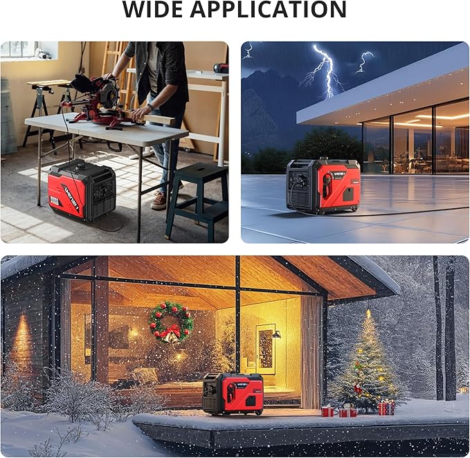 AMERISUN 5000W Portable Inverter Generator 223cc 4-Stroke Engine 10H Runtime CO Sensor Parallel Ready 120V/12V/USB Outlets EPA Compliant Super Quiet For RV Camping &amp Home Backup