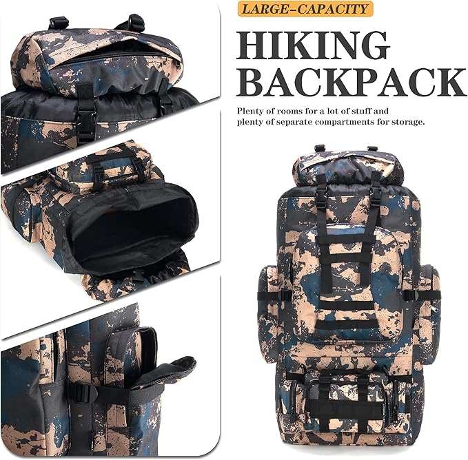 100L Camping Hiking BackpackMolle military Tactical rucksack backpackWaterproof Lightweight Hiking Backpack
