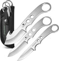 ZhengSheng 3 Piece Hunting Knife set Survival Knives Bowie knife and Gut Hook Knife with Nylon Sheath for Hiking Outdoor Camping Activities