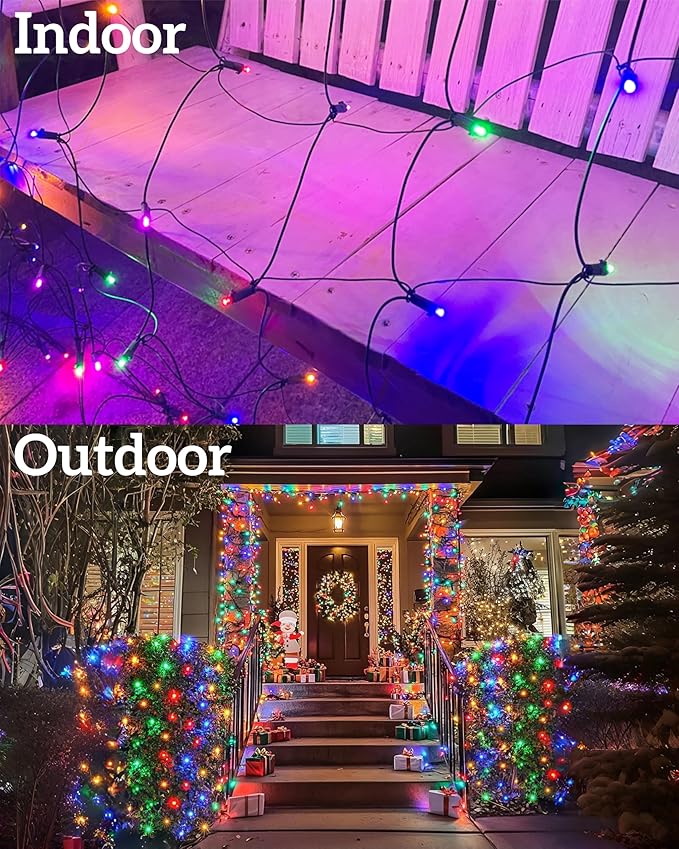 Led Christmas Net Lights for Bushes 132LED 6FT x 6FT Connectable UL Certified Net Lights for Bushes Tree Shrubs Xmas Trunk Green Wire Christmas Decorations