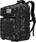 Tactical Military Backpack for Men &amp Women - Small Molle Assault Rucksack with Bottle Holder for EDC Hiking &amp Camping (Black-A)
