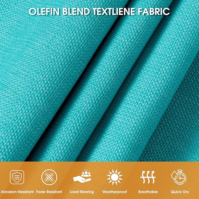 Lazy Daze Hammocks 11 FT Double Outside Hammock Quick Dry Olefin Fabric Hammock with Spreader Bar &amp Side Pocket for Outdoor Poolside Backyard 450 lbs Capacity Turquoise
