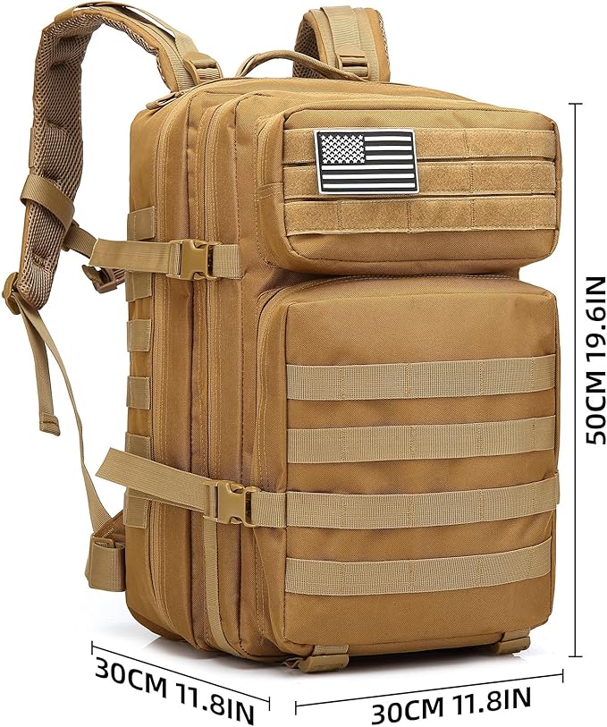 Lovelinks21 Hiking Assault Backpack Waterproof Motorcycle Backpack Bug Out Pack Rucksack for Outdoor Hiking