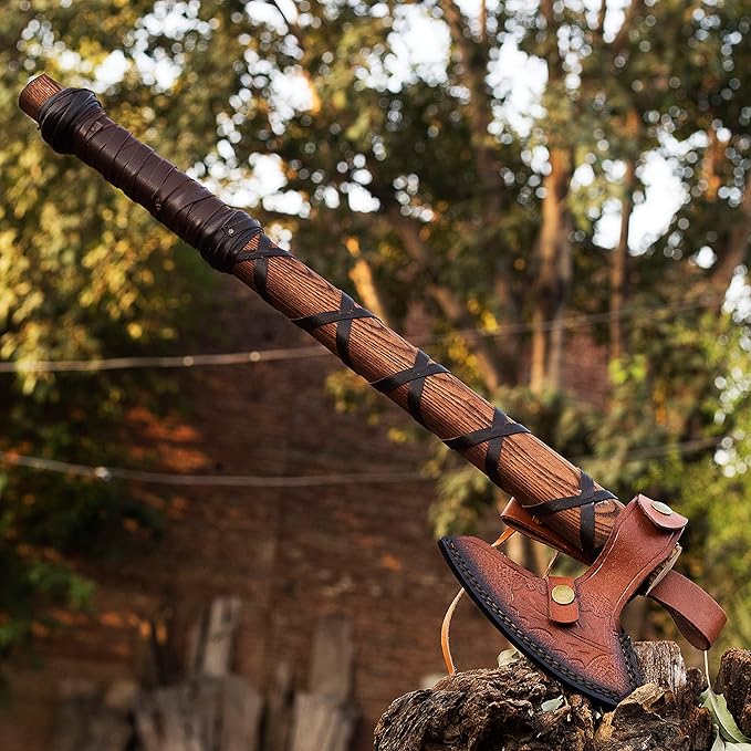 HT- Viking Axe of Ragnar Lothbrok - Battle Ready Battle Axe (AK1101X)-Viking Bearded Axe with Gift Pack Camping Axe Gift for Husband Birthday