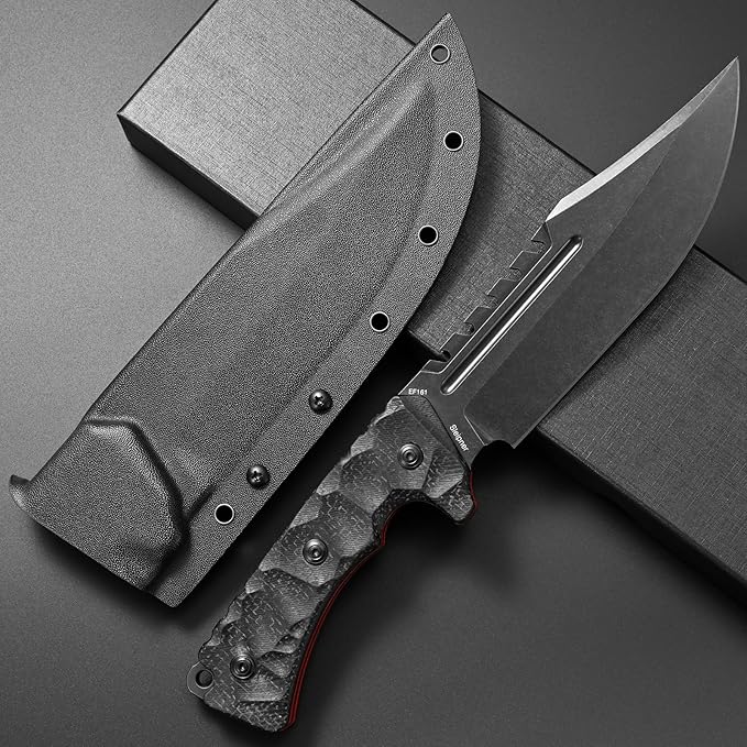 Eafengrow EF161 Fixed Blade Knife Sleipner Steel Blade Micarta Handle Full Tang EDC Tool Fix Knifes for Camping Hunting Bushcraft