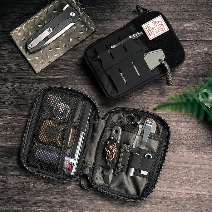 TACTICAL GEEK Block E2.0 EDC Compact Waist Pocket Pouch Multi-Purpose Molle EDC Pouch Gadget Organizer Multi-Purpose Molle Tool Pouch for Multitools Nylon Daily Utility Tool Organizer Bag Black