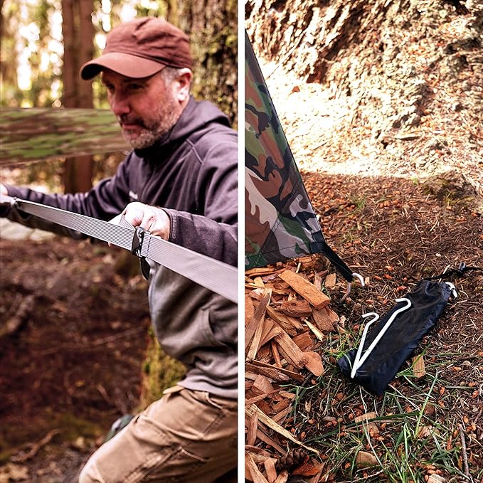 AquaQuest Defender Tarp – Heavy-Duty Waterproof (20000 mm) Seam-Taped Rain Fly for Camping Bushcraft &amp Survival