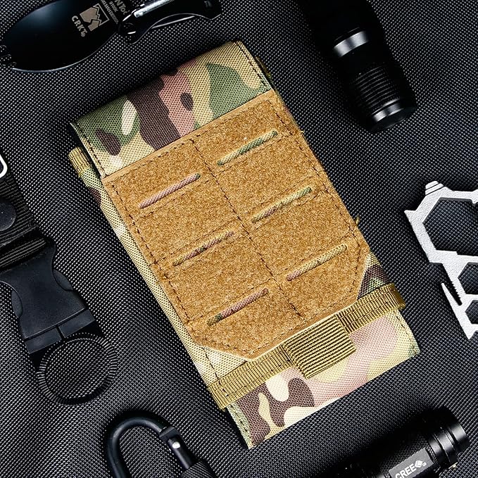 Smartphone Pouch Cell Phone Holder Tactical Phone Holster Multi-Purpose Tool Holder Tactical Carrying Case Belt Loop Pouch Men’s Waist Pocket for Hiking Camping Barbeque Rescue Essential