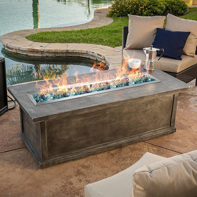 Stanbroil 48 by 6-Inch Drop-in Linear Trough Fire Pit Burner 304 Stainless Steel Gas Fire Pit for Outside BTU 91000 Max