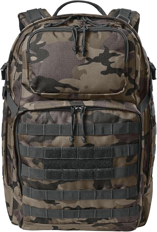 Army Universe Tactical Outdoors MOLLE Backpack 600D Poly Canvas Tough Durable Work &amp Equipment Bag 32L Black Camo