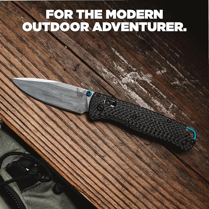 Benchmade - Bugout Outdoor EDC Folding Knife Slim Lightweight Drop-Point Blade Carbon Fiber (535-3)