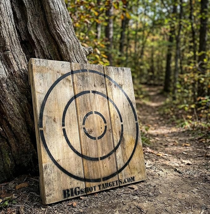 Wooden Axe Throwing Target with Bottle Opener for Knives Stars and Light Duty Axes