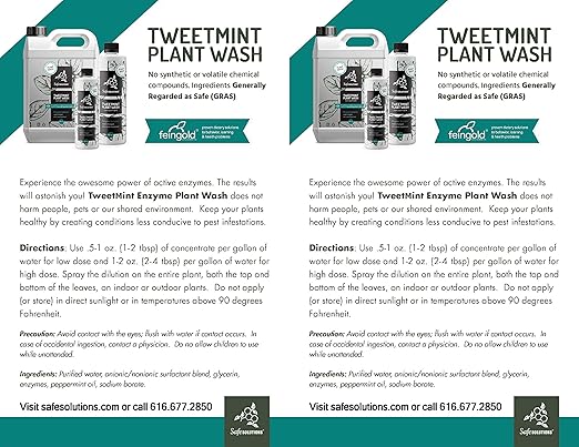 Best Natural Non-Toxic Enzyme Safe Solutions TweetMint Plant Wash (32 oz) Bottle