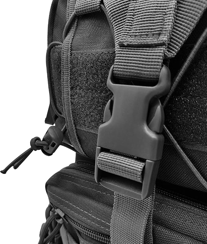 Silfrae Tactical Sling Bag Military Single Shoulder Backpack Chest Bag Range Bags (Black)