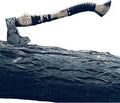 [DARK WARRIOR] Aegishjalmr viking axe Norse Viking Axe Hatchet Splitting Axe Rose Wood Shaft with Beautiful Design Leather wrap Into Handle