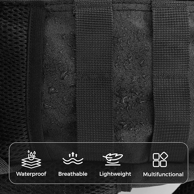 9L Mini Tactical Backpack Small Military Gym Bag for Men Women Molle Daypack Camping Backpack with Patch(Black)