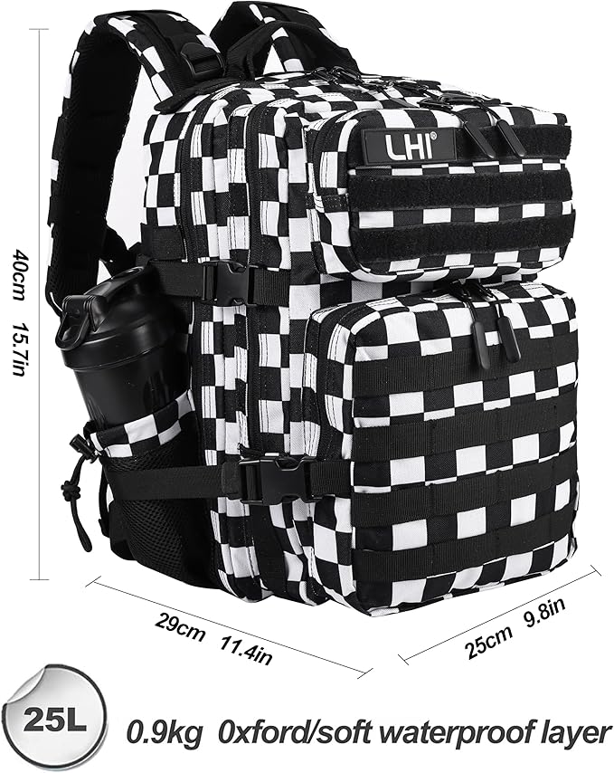 LHI Tactical Military Backpack for Men and Women 25L/35L Army Assault Pack Bag Small Rucksack with Bottle Holder