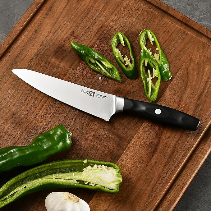 Klaus Meyer 15 Pieces Knife Block Set High Carbon German Stainless Steel Forged Sharp Blade Knife Set With Block Dishwasher Safe Cutlery