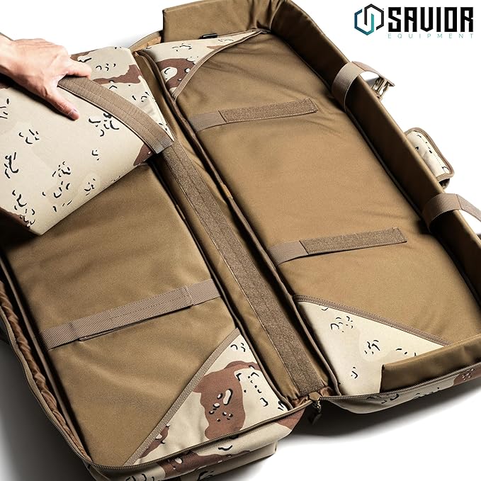 Savior Equipment Urban Warfare Tactical Double Long Gun Bag Case Backpack w/Pistol Handgun
