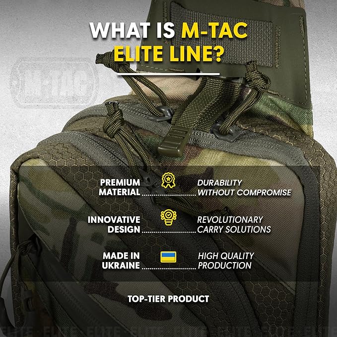 M-Tac Elite Sling Bag - EDC Tactical Crossbody Concealed Carry CCW Chest Pack