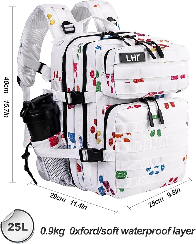 LHI Tactical Military Backpack for Men and Women 25L/35L Army Assault Pack Bag Small Rucksack with Bottle Holder