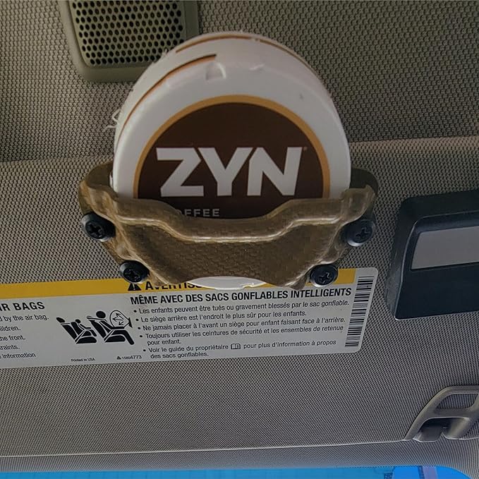 American Made Zyn Holder- Weber Tatical Kydex Container for Zyn Caffeine Pouches Snus Can Zyn Tin Zyn Case Slim Profile Easy Carry or Attach to Belts Bags &amp Car Visor