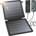 BLAVOR 10W Portable Solar Charger(5V/2A Max) Small Foldable Solar Panel with USB-C USB-A Outputs Compatible with Cell Phone Tablet IPX4 Waterproof for Camping Hiking Backpacking
