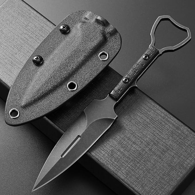 C1345 Fixed Blade Knife K110 Steel Blade G10 Handle EDC Tool Knifes for Outdoor Camping Survival Hiking Hunting(Black)