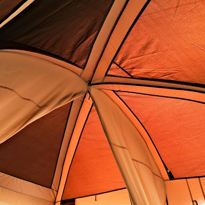 KTT Large Tent 6-8-10-12 PersonFamily Cabin Tents2 Rooms2 Doors and 4 Windows with MeshStraight WallWaterproofDouble LayerBig Tents for OutdoorPicnicCampingFamily Gathering