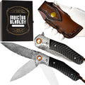 Mini Katana Premium &amp Unique Damascus Pocket Knife - Unmatched Sharpness 67-layer VG10 Steel &amp Durability with Clip Leather Sheath - Ideal for Everyday Use &amp Hunting