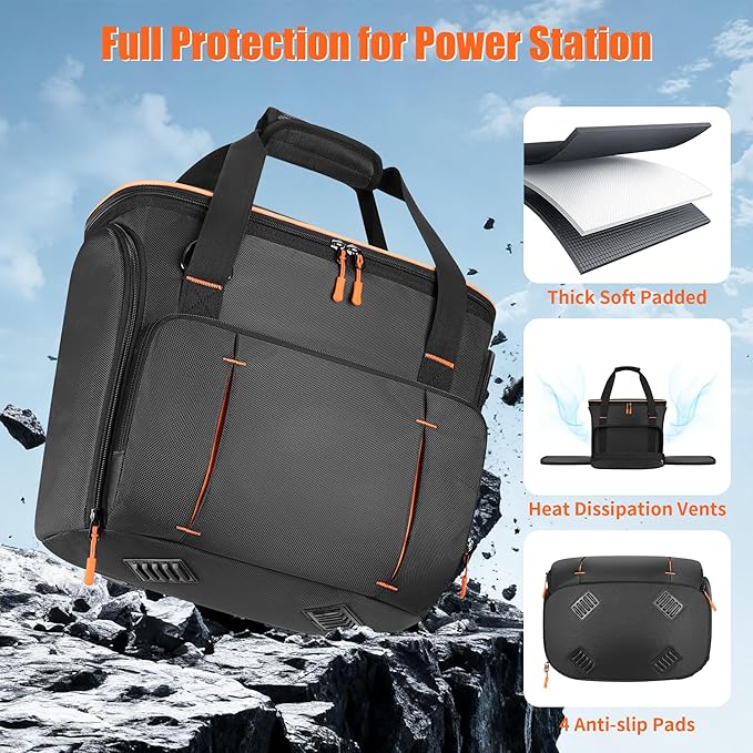 Power Station Carry Bag Compatible with ECOFLOW DELTA 3 Classic/DELTA 3 Plus/Dleta 3 Portable Carrying Bag with pocket &amp Portable Opening with Carry Handle &amp Adjustable Shoulder Strap