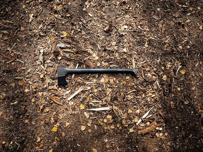 Fiskars 1052045 sheet axe L solid with knife blade and transport protection high-quality steel blade/glass fibre reinforced plastic handle A18 length: 65 cm 1.6 kgBlack/Orange