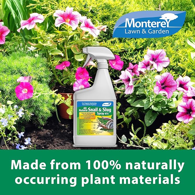 Monterey All Natural Snail &amp Slug Spray for Organic Gardening RTU 32 oz