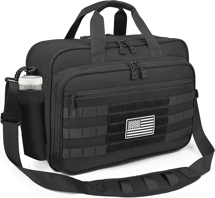 DEYACE Tactical Messenger Laptop Bag Large Military Briefcase 17.3 Inch Computer Work Office Bag for Men YKK-Zippers