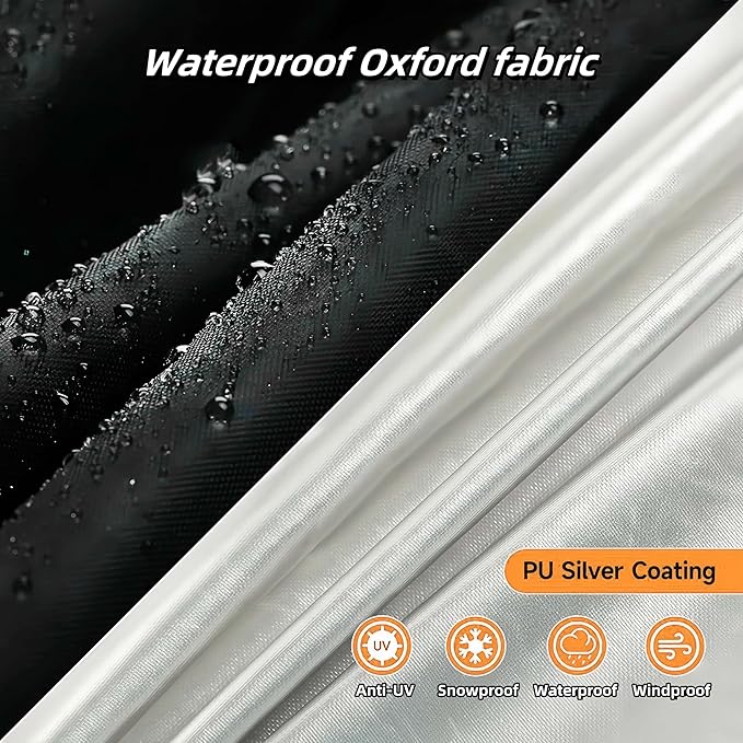 IBC Tote Cover 275 Gallon 1000L Water Tank Cover Side Windproof Hook and Loop Fastener 420D Tear-resistant Oxford Cloth with Reflective Zipper Design (Black)